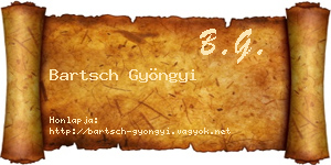 Bartsch Gyöngyi névjegykártya