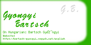 gyongyi bartsch business card